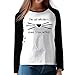 LOVEGIFTTO LADY Womens Dan Phil Cat Whiskers O-Neck Long Sleeve Raglan Tee Shirt Medium
