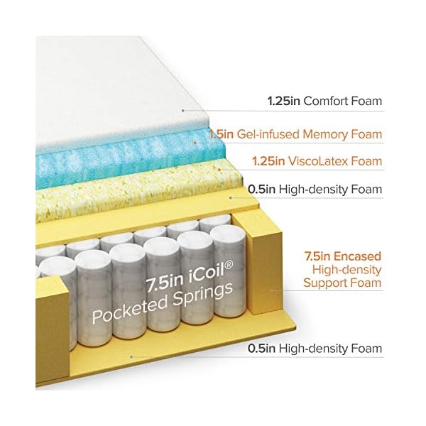 ZINUS 12 Inch Green Tea Cooling Gel Memory Foam Hybrid Mattress