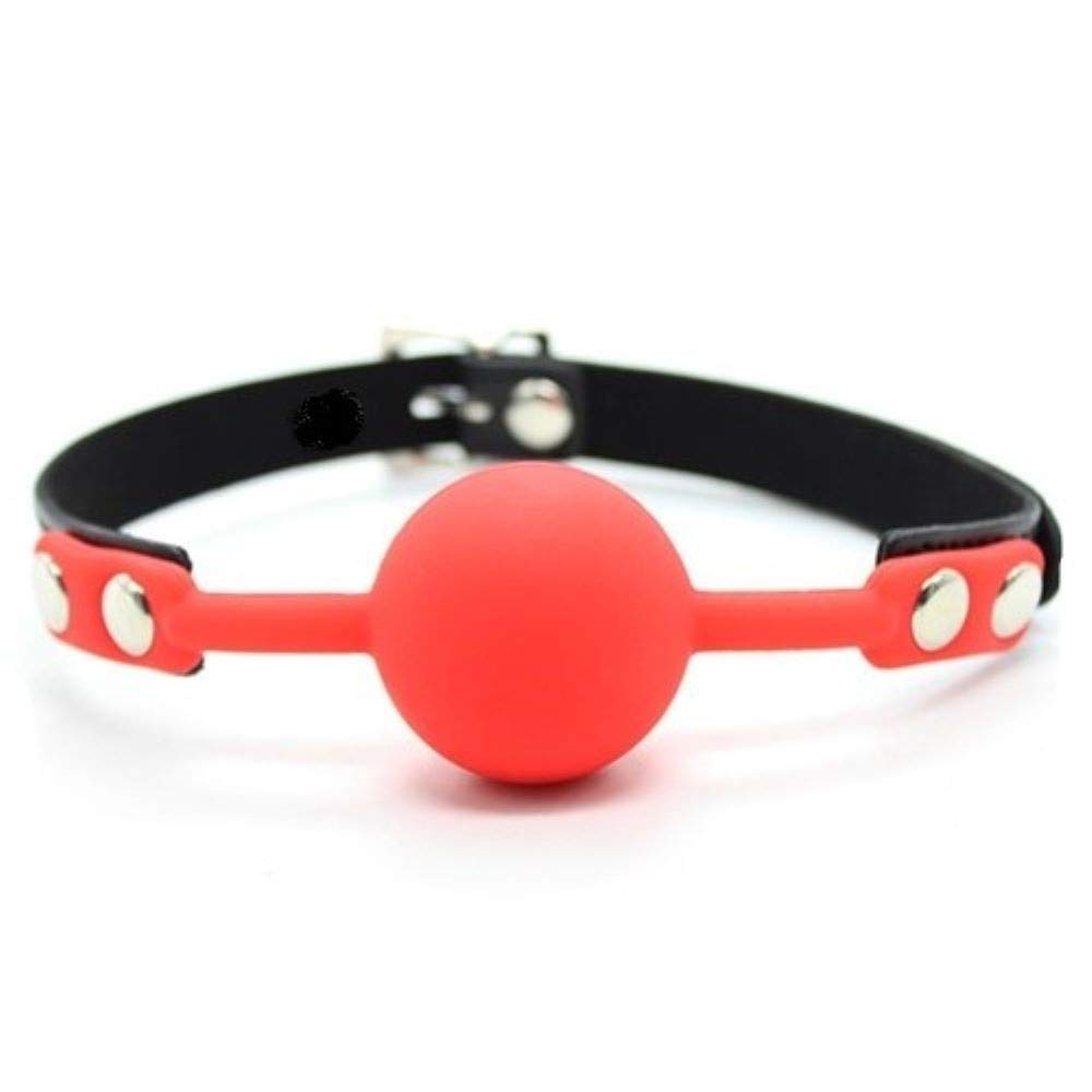 Bondage Masters Fantasy and Fetish Silicone Ball Slave Sub Gag, Red