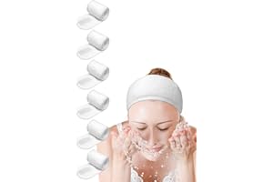 EUICAE Spa Headband, 6 Pack White - Non-slip Stretchable Washable Makeup Headband for Face Wash Facial Treatment, Fits All, Workout, Yoga, Gym, Salon, Home Use