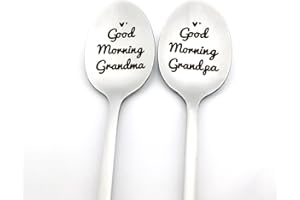 Grandma and Grandpa Gifts Good Morning Grandma Grandpa Spoon Gifts for Grandparents Christmas Birthday Gifts for Grandmother 