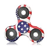 NOING Tri Fidget Hand Spinner Camouflage Multi Color Double Side Clearly Printed, EDC Focus Toy For Kids & Adults