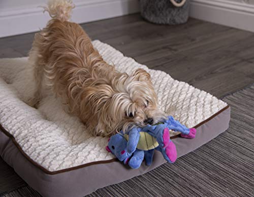 goDog Dragon With Chew Guard Technology Tough Plush Dog Toy, Periwinkle, Small