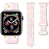 Sport Watch Bands Compatible with Apple Watch Band 38mm 40mm 41mm for Women Men, Adjustable Soft Silicone Replacement Smartwatch Wristband for iWatch Series 7 6 5 4 3 2 1 SE(f)