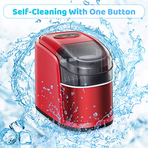 R.W.FLAME Ice Maker Machine for Countertop，Portable Ice Cube Maker with SelfCleaning, 26LBS/24H