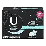 Kotex Refresh Flushable Moist Wipes, 24 Count (Pack of 2)