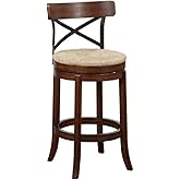 Boraam Myrtle Bar Height Swivel Bar Stool - Mahogany
