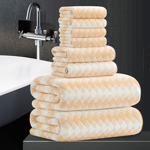 8 Piece Towel Set Beige