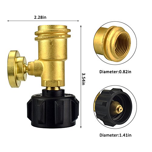 WisMilty Propane Tank Gauge Level Indicator Leak Detector Gas Pressure Meter Universal for RV Camper, Cylinder, BBQ Gas Grill, Heater and More Appliances-Type 1 Connection