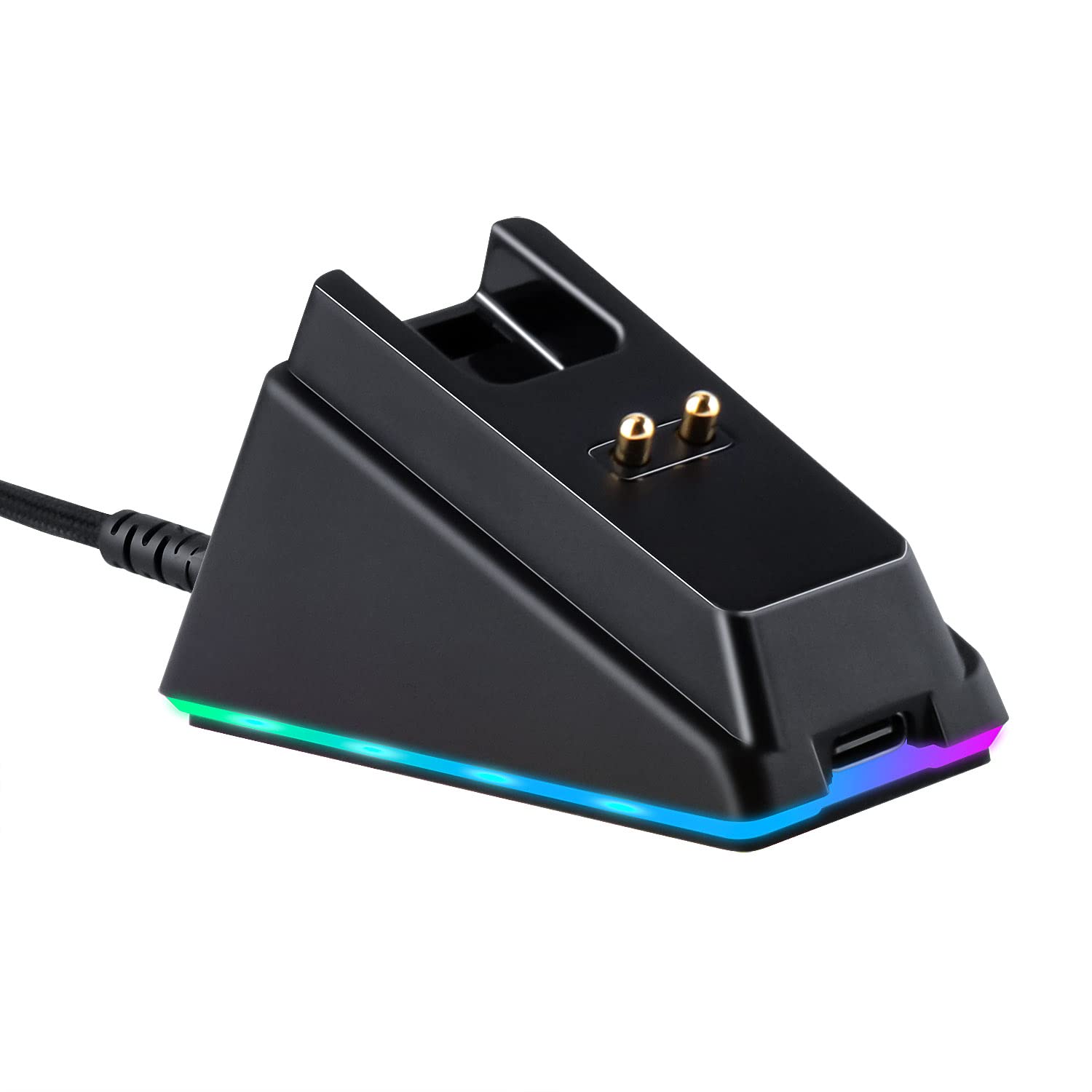 RGB Charger Dock with USB Charging Cable Compatible for Razer Basilisk/Viper Ultimate/Naga Pro/deathadder v2 Pro Mouse