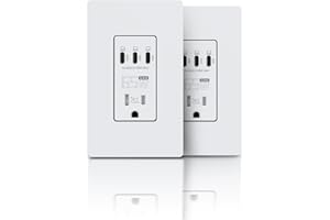 TOPELER USB C Outlet, USB Power Socket with 65W Ultra Speed Charging, 15 Amp TR Receptacle, 3 Ports Fast in-Wall Charger Comp