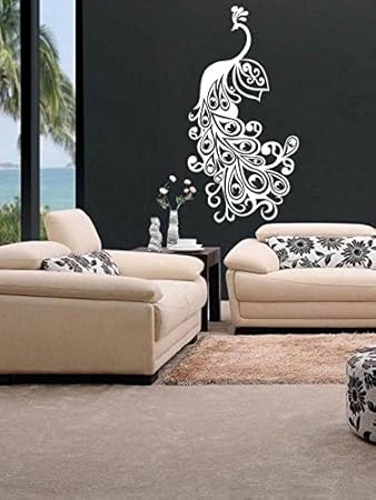 Buy Marvellous Peacock Wall Sticker Vinyl White 60x117cm Online At Low Prices In India Amazon In