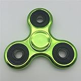 Tri Fidget Spinner Hand Spinner Fidget Toys Electroplated 3D Hand Fidget Spinner Prime Hand Spinner EDC Hand Spinner EDC Bearing Stress Toys (Green)