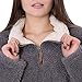 Fleece Sherpa Pullover Womens Sweatshirt Long Sleeve Soft Fuzzy Outwear Sweater Jacket 1/4 Zip Hoodie Coat with Pockets Dark Grey L
