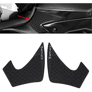 Aramox Tank Traction Pads, Pair of Anti-Slip Gas Tank Traction Pad Rubber Mat Knee Grip Protector for Yamaha MT-07 FZ-07 2014-2016