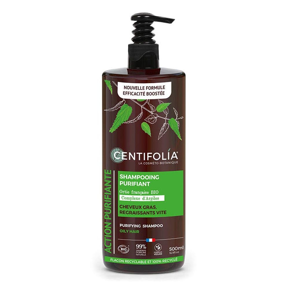 Centifolia Shampooing Crème Cheveux Gras Bio Argile Verte et Ortie 500ml