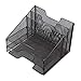 VANRA Metal Mesh Desktop File Sorter Organizer Desk Tray Organize with 3 Letter Trays and 2 Vertical Upright Sections, Black