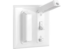CLYMENE 2 Pack Light Switch Cover Guard, Child Proof Wall Switch Cover Keeps Your Lights or Switches from Getting Accidentally Turned ON or OFF, Toggle Style (White)