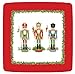 Entertaining with Caspari Nutcracker Suite Square Salad/Dessert Plates, Ivory, Pack of 8