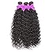 Miss CARA Water Wave Bundles with Closure Virgin Human Hair Ocean Wave Bundles 100% Unprocessed Brazilian 3 Bundles Natural Wave Bundles with Closure Human Hair Extensions Natural Color(16 18 20+14)