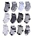 ShoppeWatch 12 Pairs Baby Toddler Socks with Grips Anti Slip Non Skid Boys 2T BBSK38B
