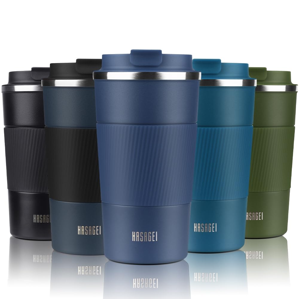 HASAGEI Travel Mug, Insulated Coffee Cup with Leakproof Lid - Vacuum Insulation Stainless Steel for Hot and Cold Water Coffee and Tea 510ml/380ml