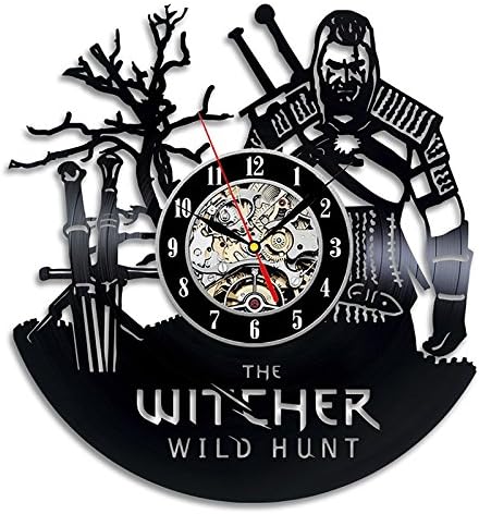 The Witcher Wild Hunt Vinyl Record Wall Clock - Get unique bedroom or nursery wall decor - Gift ideas for boys and girls Fantasy Film Unique Art Design