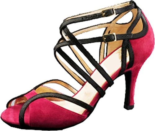 Abby Q-6132 Womens Latin Tango Cha-cha Salsa Party Shoes Ballroom Dance Custom Heel