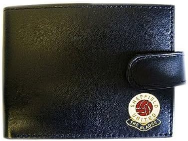 GIFTSEARCH UK Sheffield United FC 'The Blades' Football Club Genuine Black Leather Wallet
