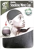 Titan Classic Jumbo Stocking Wave Cap #11159 Black, Ultra stretch, fits all sizes, one size, fits most, keeps on tight, durag, bandana,, super stretchable, stretchy