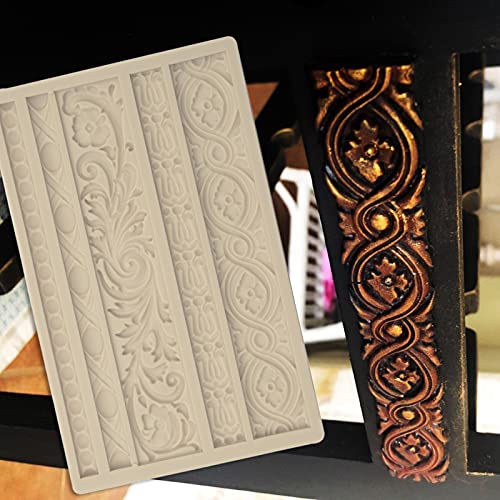 Fondant Frame Mold, 3 Packs Chocoloate Curlicues Lace Molds, Clay Mold