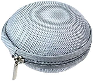 Besde Wireless Bluetooth HeadsetMini Zipper Earphone Headphone SD Card Storage Bag Box Carrying Pouch BU (Silver)