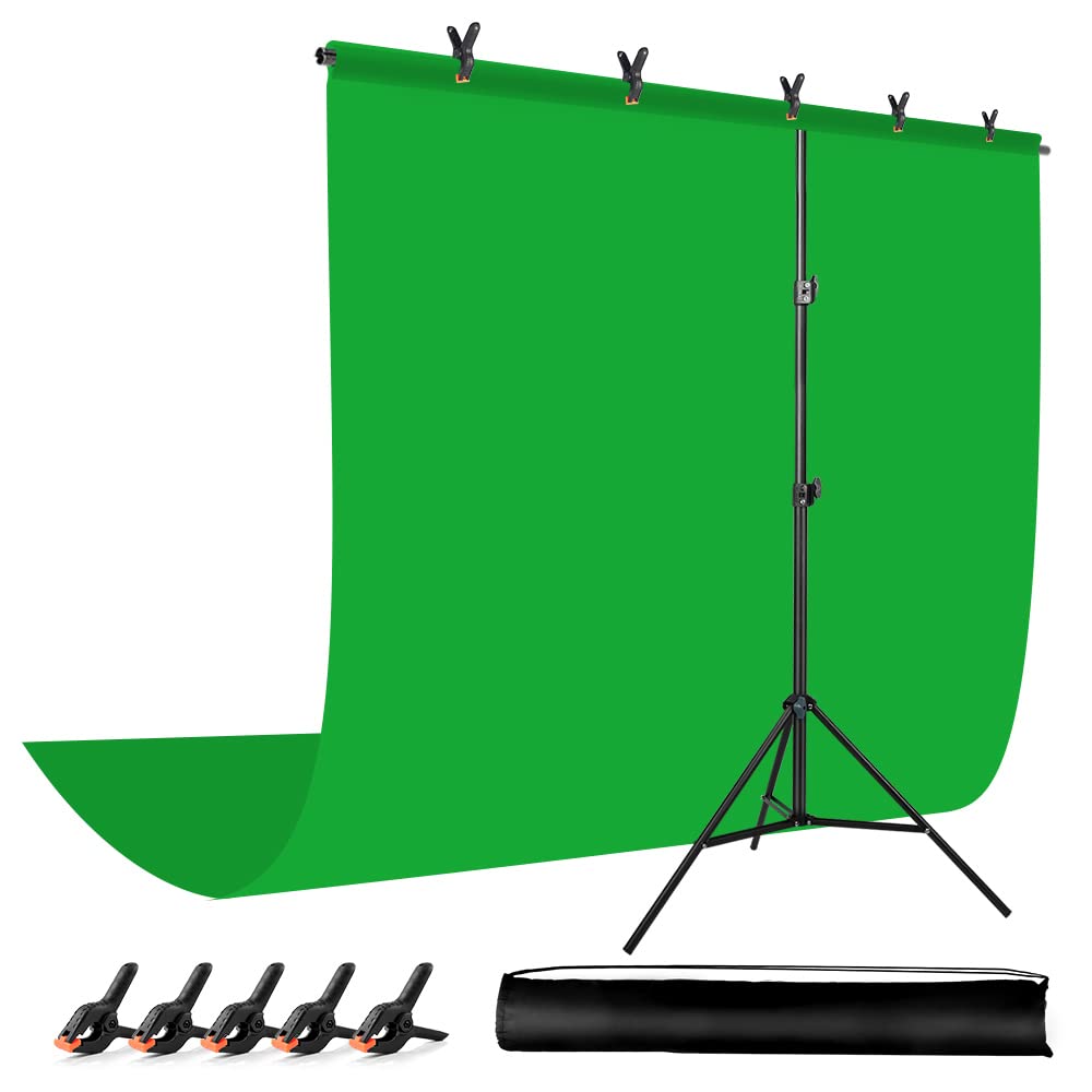Photo 1 of **just the green screen**JEBUTU Green Screen Backdrop with Stand for Streaming, 6.5X 10ft (WxH) Protable Green Screen with 6.3 x 6.5 ft Stand kit, Greenscreen Background with Stand Carrying Bag 5 Spring Clamps