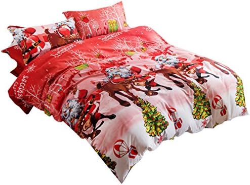 swrose Cartoon Merry Christmas Santa Claus Comfort Bedding Sets (King, Merry)