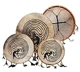 Shaman drum painted with goat skin, Frame