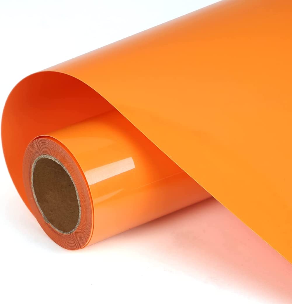 HEINAROMAN Plotter Film Textile 30.5 cm x 152 cm Flex Film Plotter Textile for Silhouette Cameo, Used in DIY T-Shirt Clothes and Other Fabrics, Easy to Cut and Weave (Orange)