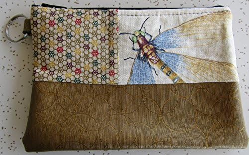 Wallet - Handmade Dragonfly Key Ring Wallet in Bronze Vegan Leather