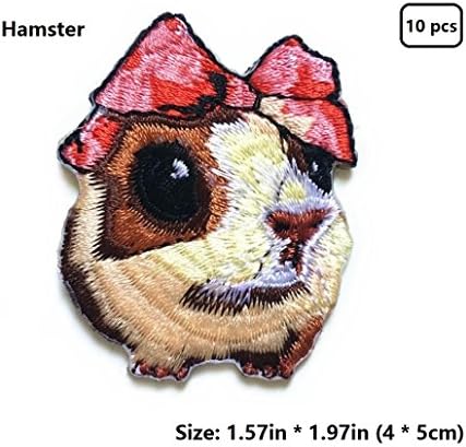 Sunuo Cute Animal Embroidery Patch DIY Fabric Embroidery Decoration, Hat, Clothes, T-shirt, Pants Clothes Patches (Hamster)