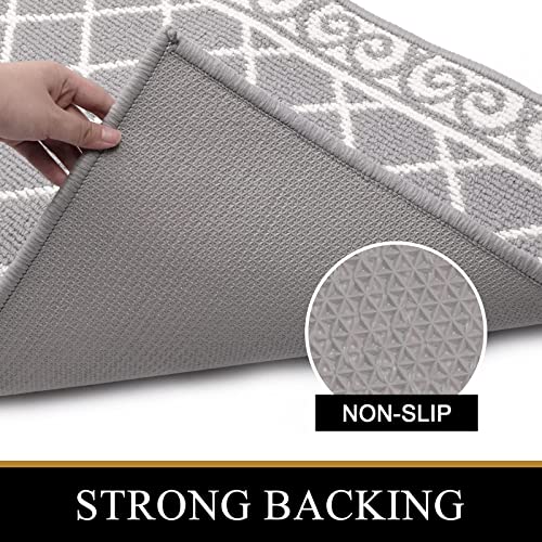 2-Piece Non-Slip Kitchen Rug Set With Runner - Washable Absorbent Mats For Floor, Hallway, Laundry