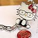 Z122-B-2 Cute Adorable Red Style Hello Kitty Glasses Charms Keychain Key Ring