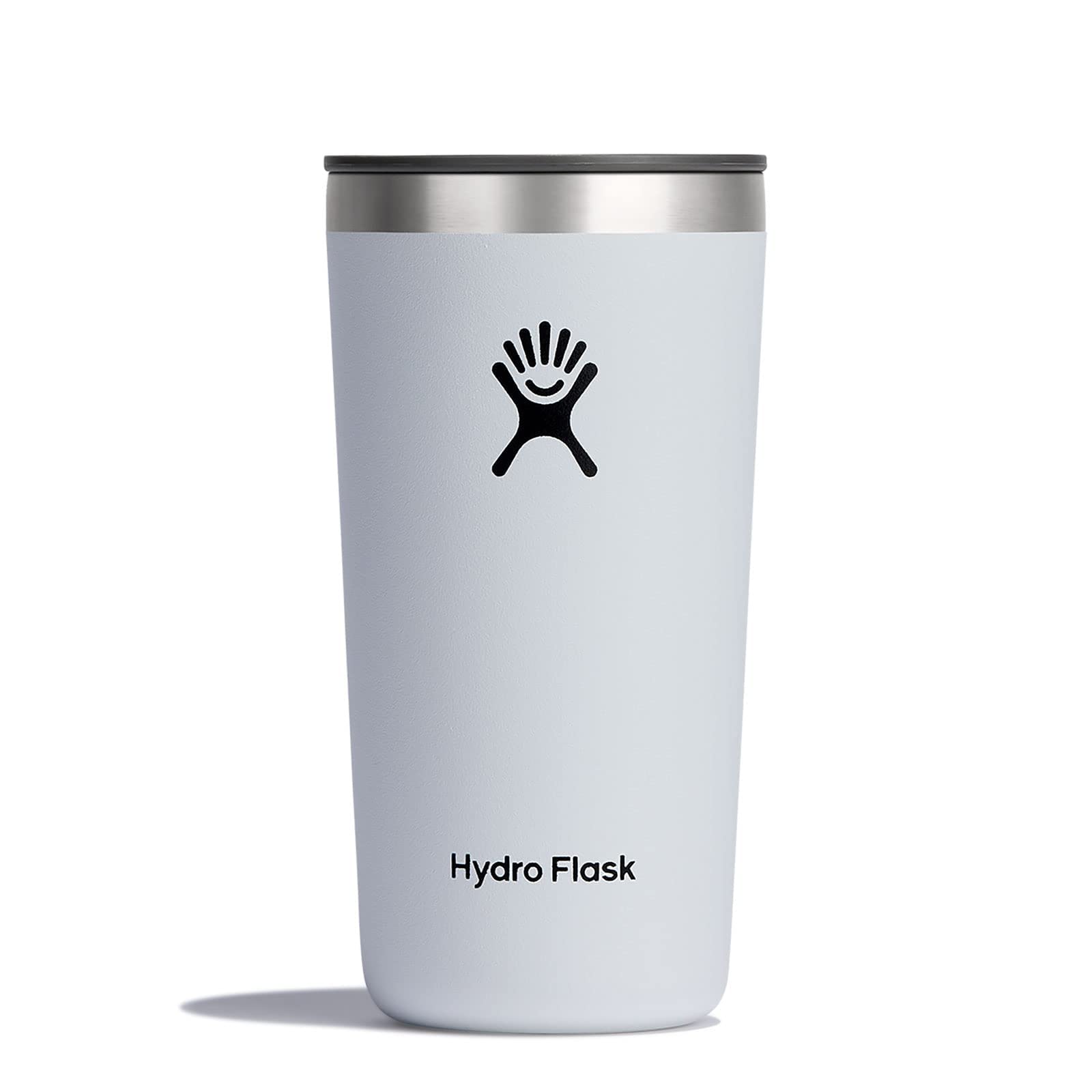 Hydro Flask - All Around Tumbler 355 ml (12 oz) with Closable Spill Proof Press-In Lid - Stainless Steel Double Wall Vacuum Insulated Travel Mug - Hot and Cold Drinks - BPA-Free Cup - White