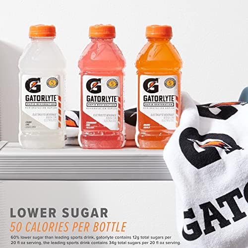 GATORLYTE RAPID REHYDRATION ELECTROLYTE BEVERAGE, ORANGE, 20OZ BOTTLES (12 PACK)