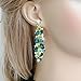 EVER FAITH Tear Drop Flower Cluster Dangle Earrings Emerald color May Birthstone Gold-Tone