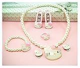 Adorable Kitty Faux Pearl Girl Jewelry 7-piece Set