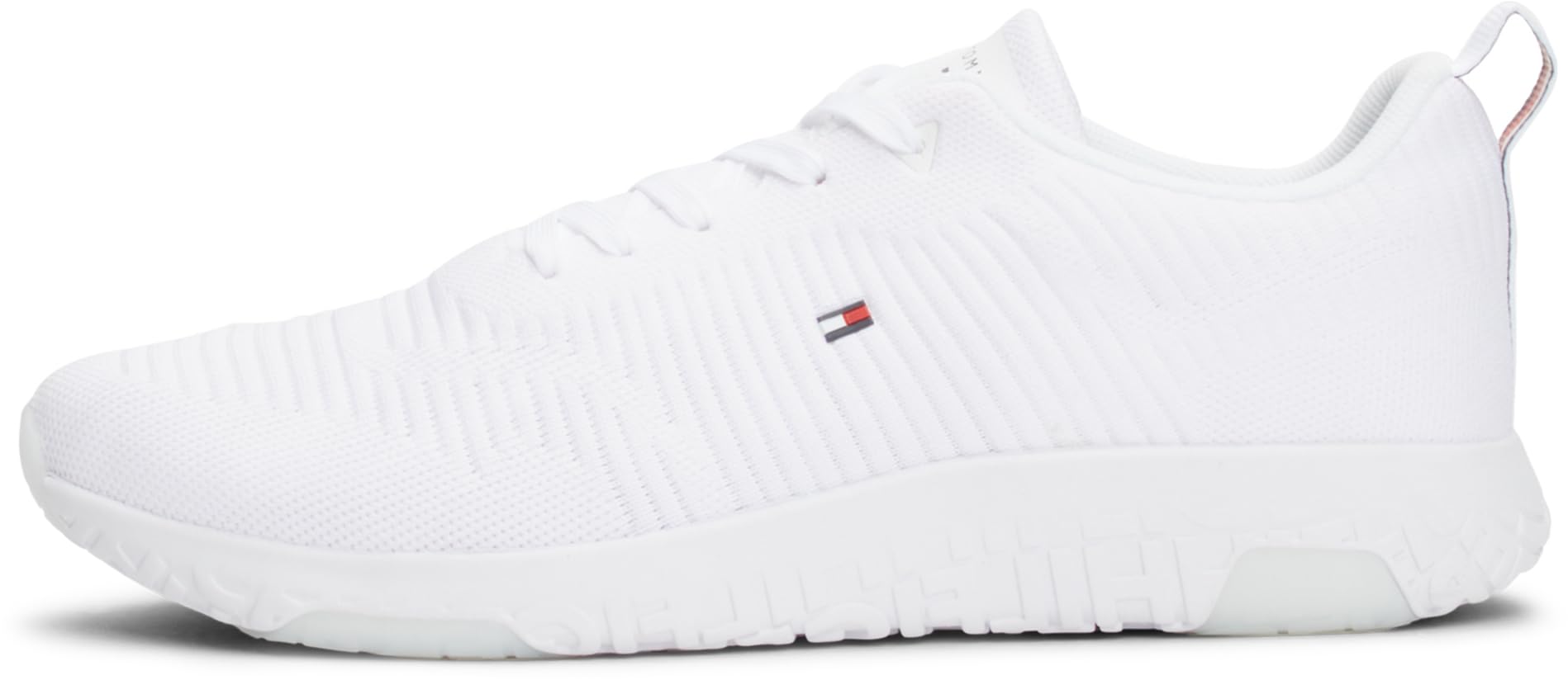 Tommy Hilfiger Herren Runner Sneaker Corporate Knit Rib Runner Sportschuhe, Weiß (White), 42