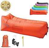 Gaduge Upgraded 2019 Giant Inflatable Lounger Chair Hangout Sofa with 10 Useful Accessories in 8 Fun Colors! Waterproof Inflatable Couch Bed for Indoor, Outdoor, Pool, Beach, Camping and More!
