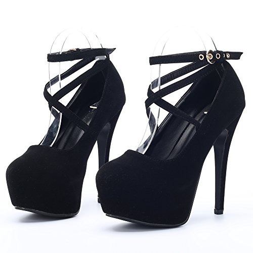 OCHENTA Women's Ankle Strap Platform Pump Party Dress High Heel 11
