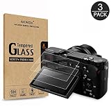 AKWOX (3-Pack) Screen Protector for Sony DSLR Alpha Nex-7 NEX-6 NEX-5 A6000 A6300 A5000 Camera, Anti-scrach Tempered Glass 9H Cover