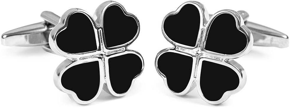 SoloGemelos - Four Leaf Colver Cufflinks - Black - Men - One Size