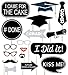 Glitter Graduation Photo Booth Props - 24Ct Party Supplies Decorations - Mortarboards Diplomas Ornaments